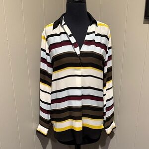 Ann Taylor Factory Women’s Small Striped Button Down Shirt